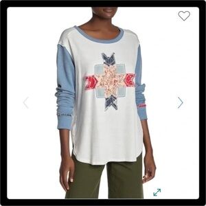 Long Sleeve Tee - Blue and White